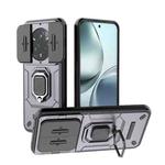 For Realme 14 Pro+ 5G Sliding Camshield TPU + PC Shockproof Phone Case with Holder(Purple)