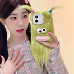 For iPhone 12 Plush Funny Monster TPU Phone Case(Green)