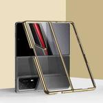 For Honor Magic V2 RSR Porsche Design Transparent Electroplating All-inclusive Folding Phone Case(Champagne Gold)
