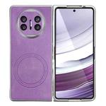 For Huawei Mate X5 Skin Feel Leather Texture MagSafe Pearlescent Paint Shockproof Phone Case(Purple)