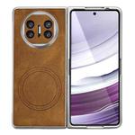 For Huawei Mate X5 Skin Feel Leather Texture MagSafe Pearlescent Paint Shockproof Phone Case(Brown)