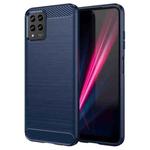 For T-Mobile T Phone Pro 5G Carbon Fiber Brushed Texture TPU Phone Case(Blue)