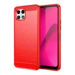 For T-Mobile REVVL 7 5G Carbon Fiber Brushed Texture TPU Phone Case(Red)