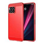 For T-Mobile REVVL 7 Pro 5G Carbon Fiber Brushed Texture TPU Phone Case(Red)