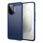 For Honor 300 Carbon Fiber Brushed Texture TPU Phone Case(Blue)