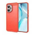 For Honor 400 Global Carbon Fiber Brushed Texture TPU Phone Case(Red)