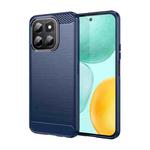 For Honor X6c 4G Carbon Fiber Brushed Texture TPU Phone Case(Blue)