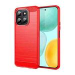 For Honor X6c 4G Carbon Fiber Brushed Texture TPU Phone Case(Red)