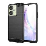 For Xiaomi Poco M6 5G Brushed Texture Carbon Fiber TPU Phone Case(Black)