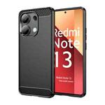 For Xiaomi Redmi Note 13 4G Global Brushed Texture Carbon Fiber TPU Phone Case(Black)