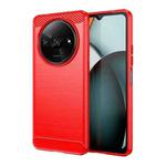 For Xiaomi Redmi A3 Brushed Texture Carbon Fiber TPU Phone Case(Red)