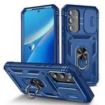 For Samsung Galaxy A54 5G Sliding Camshield TPU + PC Phone Case with Holder(Navy Blue)