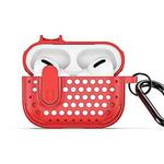 For AirPods Pro 2 DUX DUCIS PECM Series Split Peak Hollow Earphone Case with Hook(Red)