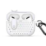 For AirPods Pro 2 DUX DUCIS PECM Series Split Peak Hollow Earphone Case with Hook(White)