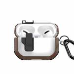 For AirPods Pro 2 DUX DUCIS PECN Series Split Two-color Transparent Earphone Case with Hook(Khaki Black)