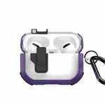 For AirPods Pro 2 DUX DUCIS PECN Series Split Two-color Transparent Earphone Case with Hook(Purple Black)