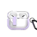 For AirPods Pro 2 DUX DUCIS PECN Series Split Two-color Transparent Earphone Case with Hook(Purple White)