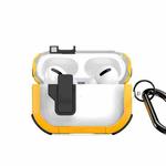 For AirPods Pro 2 DUX DUCIS PECN Series Split Two-color Transparent Earphone Case with Hook(Yellow Black)