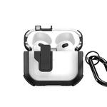 For AirPods 3 DUX DUCIS PECN Series Split Two-color Transparent Earphone Case with Hook(Black)