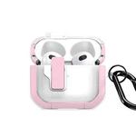 For AirPods 3 DUX DUCIS PECN Series Split Two-color Transparent Earphone Case with Hook(Pink White)