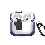 For AirPods 3 DUX DUCIS PECN Series Split Two-color Transparent Earphone Case with Hook(Purple Black)