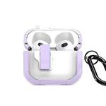 For AirPods 3 DUX DUCIS PECN Series Split Two-color Transparent Earphone Case with Hook(Purple White)