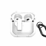 For AirPods 3 DUX DUCIS PECN Series Split Two-color Transparent Earphone Case with Hook(White)