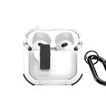 For AirPods 3 DUX DUCIS PECN Series Split Two-color Transparent Earphone Case with Hook(White Black)