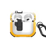 For AirPods 3 DUX DUCIS PECN Series Split Two-color Transparent Earphone Case with Hook(Yellow Black)
