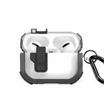For AirPods Pro DUX DUCIS PECN Series Split Two-color Transparent Earphone Case with Hook(Grey Black)