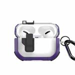 For AirPods Pro DUX DUCIS PECN Series Split Two-color Transparent Earphone Case with Hook(Purple Black)
