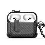 For AirPods Pro DUX DUCIS PECI Series Earbuds Box Protective Case(Black)
