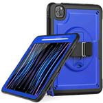 For iPad Air 2022 10.9 / Pro 11 2022 Honeycomb Hand Grip Turntable Stand Tablet Case(Dark Blue)