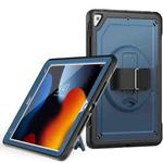 For iPad 10.2 2021 / 2020 / 10.5 2019 Honeycomb Hand Grip Turntable Stand Tablet Case(Navy Blue)