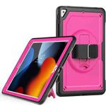 For iPad 10.2 2021 / 2020 / 10.5 2019 Honeycomb Hand Grip Turntable Stand Tablet Case(Rose Red)