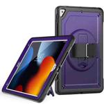 For iPad 10.2 2021 / 2020 / 10.5 2019 Honeycomb Hand Grip Turntable Stand Tablet Case(Purple)
