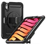 For iPad mini 2024 / mini 6 Honeycomb Hand Grip Turntable Stand Tablet Case(Black)