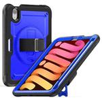 For iPad mini 2024 / mini 6 Honeycomb Hand Grip Turntable Stand Tablet Case(Dark Blue)