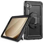 For Samsung Galaxy Tab A9 Honeycomb Hand Grip Turntable Stand Tablet Case(Black)