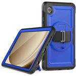 For Samsung Galaxy Tab A9 Honeycomb Hand Grip Turntable Stand Tablet Case(Dark Blue)