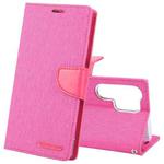 For Samsung Galaxy S24 Ultra 5G GOOSPERY CANVAS DIARY Fabric Texture Flip Leather Phone Case(Rose Red)