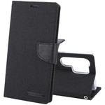 For Samsung Galaxy S24 Ultra 5G GOOSPERY CANVAS DIARY Fabric Texture Flip Leather Phone Case(Black)