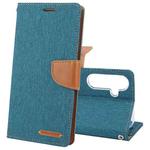 For Samsung Galaxy S24+ 5G GOOSPERY CANVAS DIARY Fabric Texture Flip Leather Phone Case(Green)