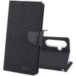 For Samsung Galaxy S24+ 5G GOOSPERY CANVAS DIARY Fabric Texture Flip Leather Phone Case(Black)