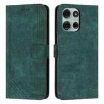 For Motorola Moto G56 5G Skin Feel Stripe Pattern Leather Phone Case with Lanyard(Green)