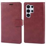 For Samsung Galaxy S24 Ultra 5G GOOSPERY MANSOOR DIARY 9 Card Slots Leather Phone Case(Wine Red)