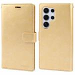 For Samsung Galaxy S24 Ultra 5G GOOSPERY MANSOOR DIARY 9 Card Slots Leather Phone Case(Gold)