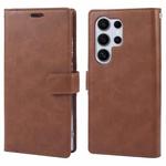 For Samsung Galaxy S24 Ultra 5G GOOSPERY MANSOOR DIARY 9 Card Slots Leather Phone Case(Brown)