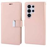 For Samsung Galaxy S24 Ultra 5G GOOSPERY RICH DIARY Crazy Horse Texture Leather Phone Case(Rose Gold)