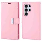 For Samsung Galaxy S24 Ultra 5G GOOSPERY RICH DIARY Crazy Horse Texture Leather Phone Case(Pink)